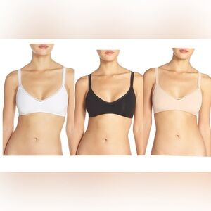 (3) OnGossamer Cabana Cotton Bralette 94% Cotton, 6% Spandex New without tags